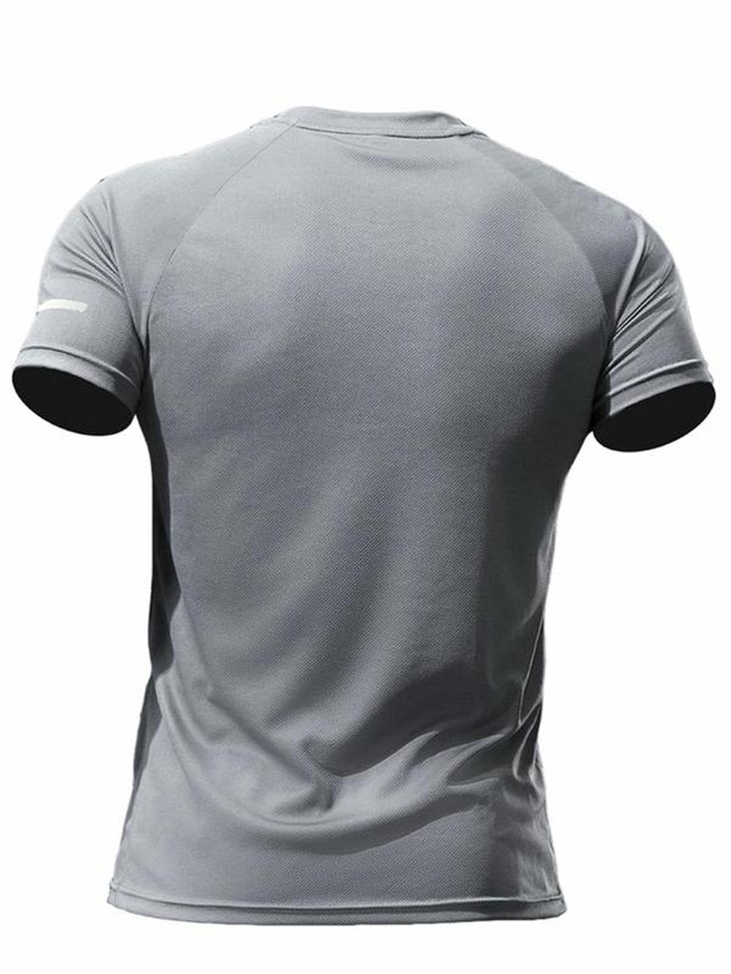 Men'S Loose Solid round Neck Sports Tee, Breathable Comfortable Short Sleeve T-Shirt, Summer Athletic Running Tee, Sport & Outdoor Clothing for Men