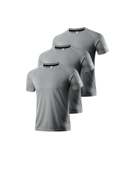 Men'S Loose Solid round Neck Sports Tee, Breathable Comfortable Short Sleeve T-Shirt, Summer Athletic Running Tee, Sport & Outdoor Clothing for Men
