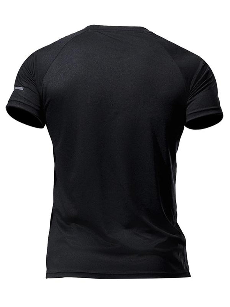 Men'S Loose Solid round Neck Sports Tee, Breathable Comfortable Short Sleeve T-Shirt, Summer Athletic Running Tee, Sport & Outdoor Clothing for Men