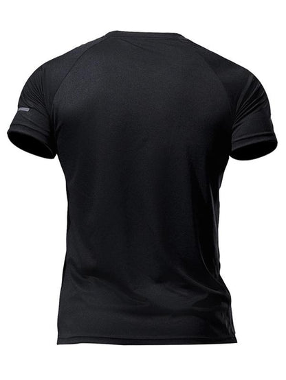 Men'S Loose Solid round Neck Sports Tee, Breathable Comfortable Short Sleeve T-Shirt, Summer Athletic Running Tee, Sport & Outdoor Clothing for Men