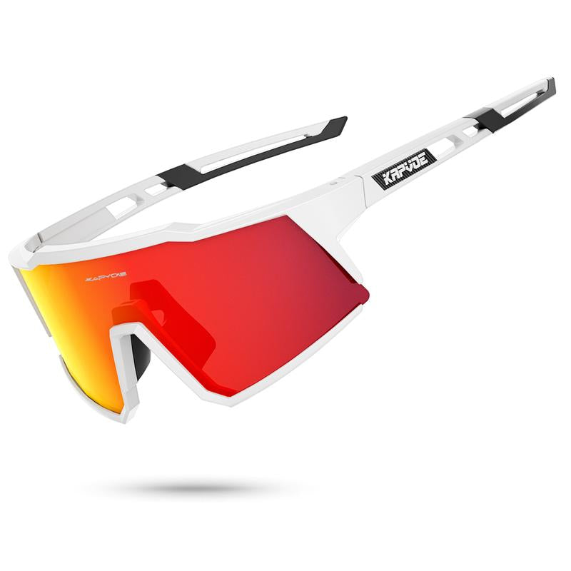 KAPVOE Polarized Cycling Glasses with 4 Interchangeable Lenses TR90 Sports Sunglasses Women Men Running MTB Bike