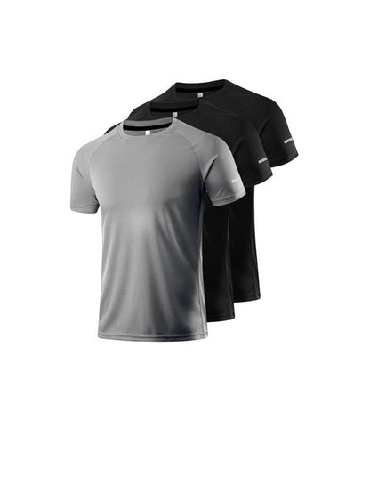 Men'S Loose Solid round Neck Sports Tee, Breathable Comfortable Short Sleeve T-Shirt, Summer Athletic Running Tee, Sport & Outdoor Clothing for Men