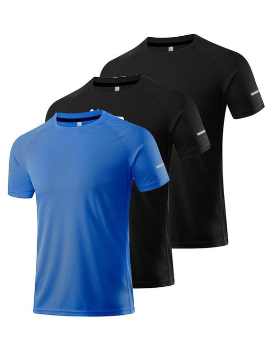 Men'S Loose Solid round Neck Sports Tee, Breathable Comfortable Short Sleeve T-Shirt, Summer Athletic Running Tee, Sport & Outdoor Clothing for Men