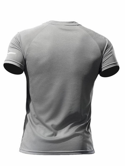 Men'S Loose Solid round Neck Sports Tee, Breathable Comfortable Short Sleeve T-Shirt, Summer Athletic Running Tee, Sport & Outdoor Clothing for Men